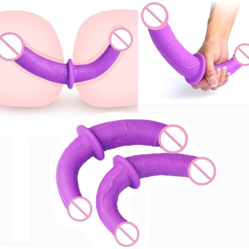 S/L Size Strapon Dildo Realistic Sex Toys Women Double Head Anal Masturbation Plug Toys For Man Soft Silicone Lesbian Dildo Toys