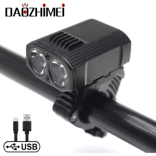 Bicycle Front Light Rainproof USB Rechargeable 5 Light Modes Headlight Led Flashlight for Mountain Bike Road Bike Running Light