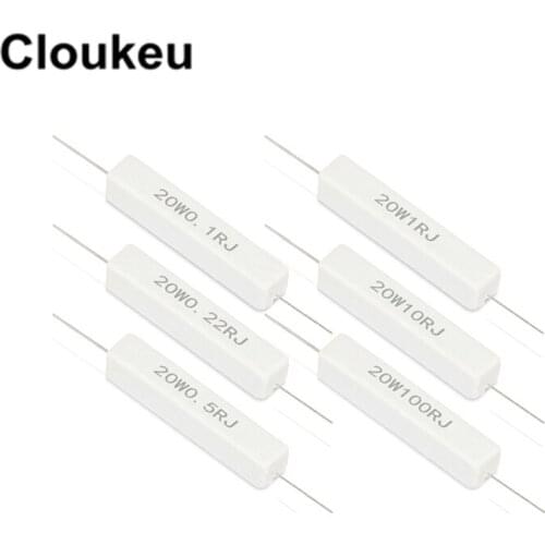 20W Cement resistance switch 0.1R 0.22R 0.33R 0.5R 1R 2R 2.2R 2.5R 3R 3.3R 4R 4.7R 5R 8R 10R 20R 30R 33R 47R 50R