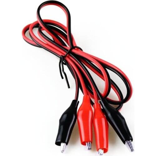 1Pcs 1meter Double Red and Black Clips Crocodile Cable Alligator Jumper Wire Test Leads