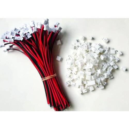 100 SETS Mini Micro JST 2.0 PH 2-Pin Connector plug with Wires Cables 120MM OEM Hot