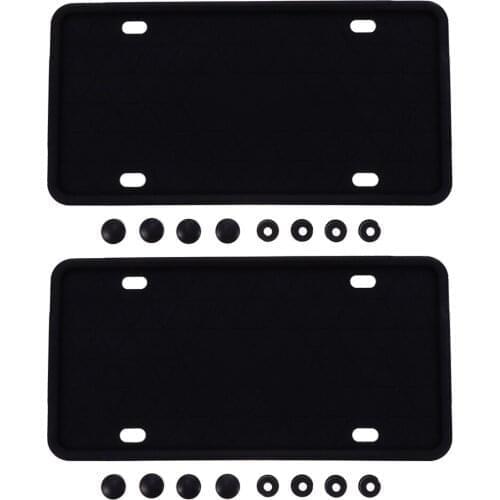 2pcs Silicone Car License Plate Frame Car Rustproof License Plate Bracket Holder