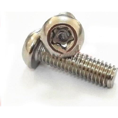 20Pcs M4 Stainless Steel Round head Pentagonal Five stars Torx T&TX Plum blossom Anti-theft Screw bolt 6mm-20mm Length