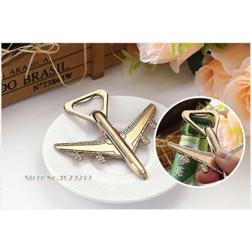 200pcs Airplane Bottle Opener Antique Plane Shape Beer Opener Wedding Gift Party Favors Kitchen Aluminum Alloy Airplane Openers