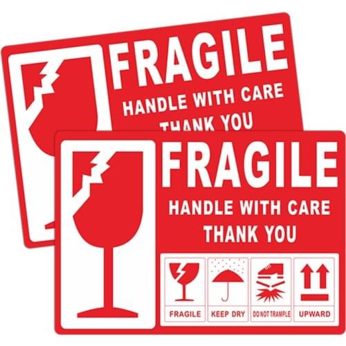 500Pcs 7x10cm FRAGILE Sticker Labels HANDLE WITH CARE Warning Label Keep Dry Shipping Express Label Logistics Supplies