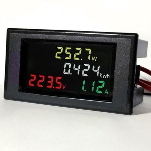 AC 80-300v 100a Color LCD electric energy power meter digital voltmeter ammeter Voltage current 110v 220v ac