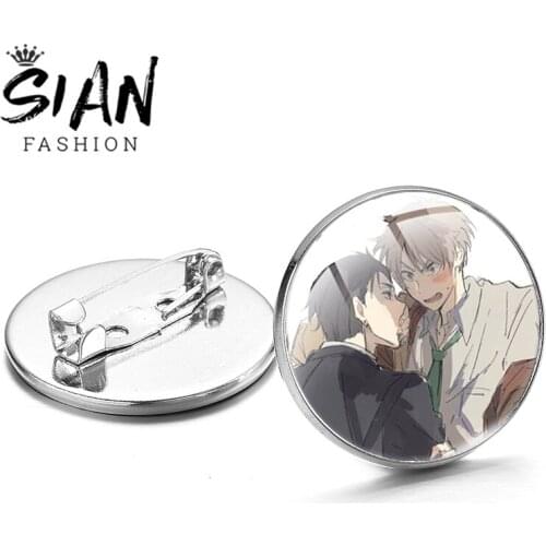 SIAN Anime Balance UNLIMITED Kato Kanbe Daisuke Pins Cabochon Glass Surface Brooch Fashion Lapel Pin Backpack Clothes Accessory