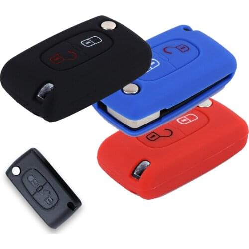 Car Key Case Cover For Peugeot 407 308 408 207 208 307 206 RCZ For Citroen C3 C4 C4L C5 C6 C2 Xsara Picasso Silicone Protector