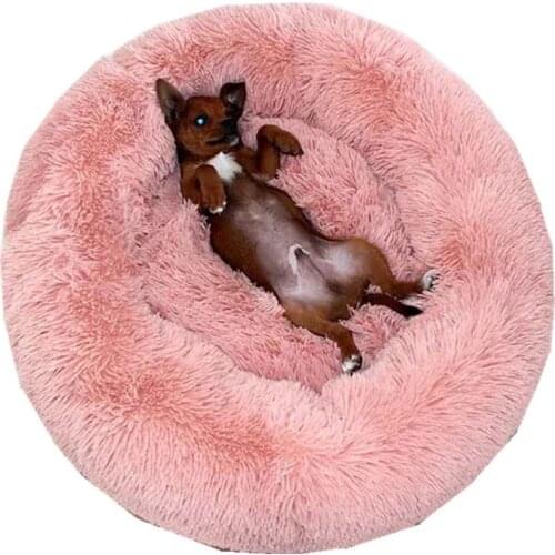 40-100cm Large Round Coral Fleece Soft Long Plush Pet Mats Dog Bed House Animals Cat Mat Sofa Chihuahua Labrador Pet Supplies