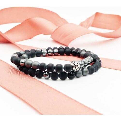 Wholesale 2 wraps natural stone beads bracelets handmade stainless steel charm unisex bracelet jewelry 50pcs/lot+free shipping