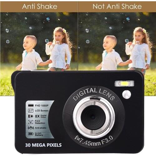 Full HD Mini Digital Camera 30Mp 2.7 Inch LCD Display 8x Digital Zooms Video Camcorder Anti-Shake Photo Camera for Kids Gift