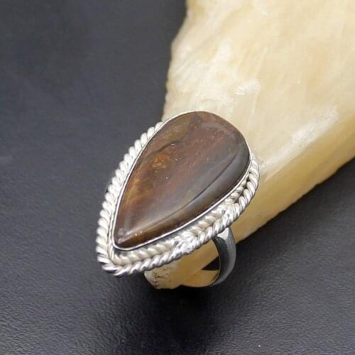 Hermosa Attractive Teardrop OceanJasper Fashion Jewelry Band Ring Size 7 A433