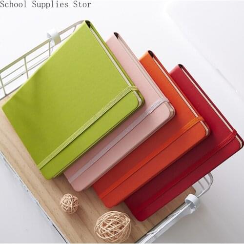 Creative Strap A5 Office Notepad Hard Leather Student Notepad Line Notebook Planner Journal