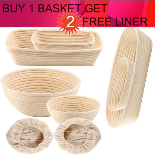 Round Oval Long Rattan Bread Proofing Basket Bread Mold Sourdough Bread Banneton Basket Rectangular Ferment Bread Baking Mold