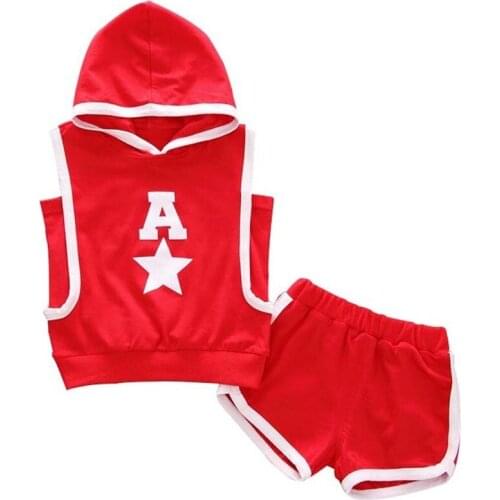 Summer Children Boys Girls Cotton Clothes Kids Sleeveless T-Shirt Shorts 2pcs/Sets Toddler Fashion Clothing Sets Baby Tracksuits