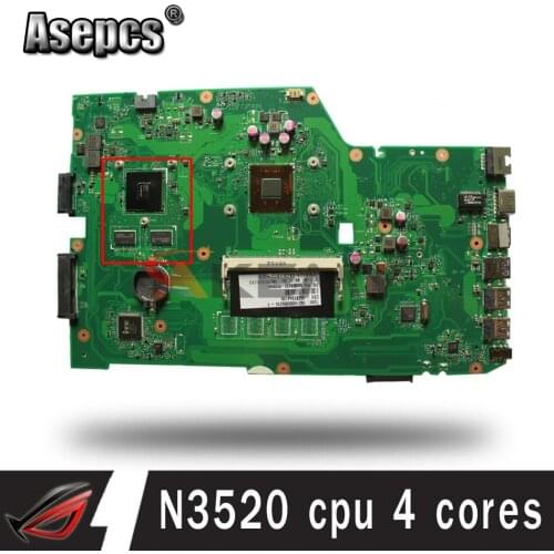 Akemy X751MD Laptop motherboard For Asus X751MD X751MJ X751M K751M Test original mainboard N3520 cpu 4 cores 2.167 GHZ