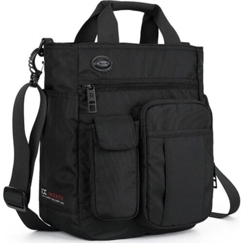 Mens Shoulder Messenger Bag With Headphone Hole Waterproof Nylon Travel Handbag Multifunctional Large Capacity Storage Bags