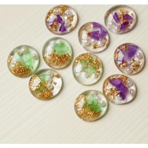 Forest Department Natural Dried Flowers Enclosed Resin Earring Patch Spring DIY Handmade Accessories Material