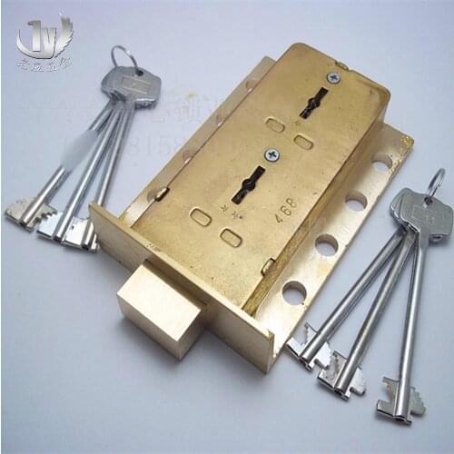 Extra Large Seven-Leaf Copper Double-Key Vault Door Lock Safe Deposit Box Lock Security Lock Bank Lock