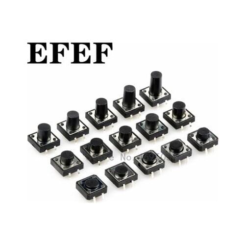 12x12mm Panel PCB Momentary Tactile Tact Mini Push Button Switch DIP 4pin 12x12x4.3/5/6/7.3/8/9-22MM 12*12*10MM 11MM 12MM 13MM