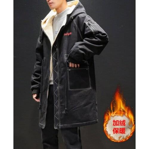 Mens Long Casual Oversize Parkas Coat Hooded Cashmere Loose Big Size 5XL Winter Outwear M34