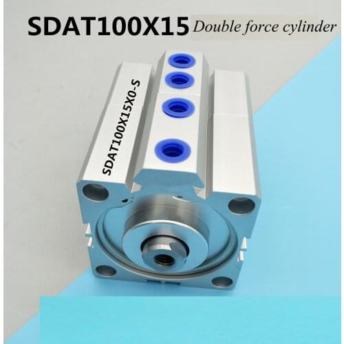 Pneumatic Compact air cylinder Bore 100mm stroke 15mm for BT30 ATC spindle cnc milling machine SDAT series double force magnetic