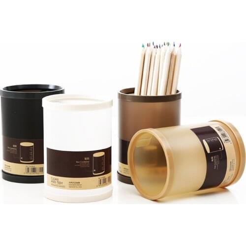 Translucent Folder Brief Pencil Holder Desktop Plastic Storage Basket Bin Jewelry Sundries Cosmetic Stationery Storage Baskets