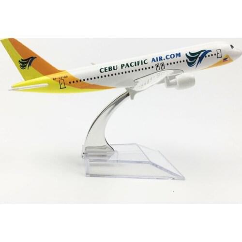 16CM 1/400 Airplane Airbus 320 A320 CEBU PACIFIC Airline Plane Model Alloy Airframe W Base Airplane Kid Toys Fixed-wing Aircraft