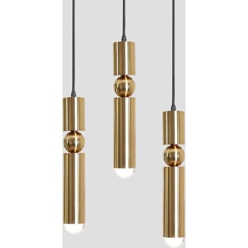 Modern Gold Pipe Pendant Lights Bedside Bedroom Light Fixtures Home Decor Living Room Dining Room Lights Kitchen Hanging Lamp
