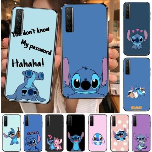Stitch Funny Black Cover Phone For Samsung Galaxy A71 Case Galaxy A51 Cases A50 S20 plus 5g Soft Coque Shell