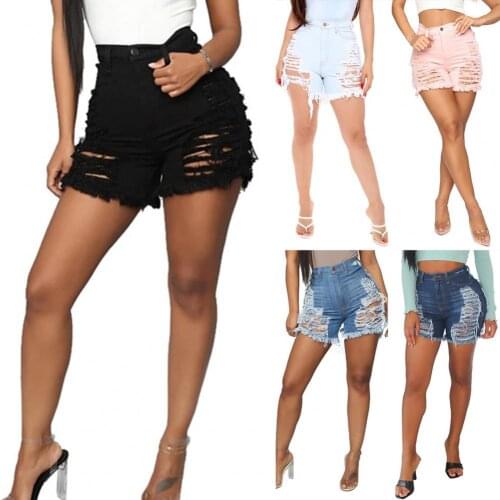 Fringed Edge Streetwear Women Hollow Out Fringed Edge Shorts for Going Out