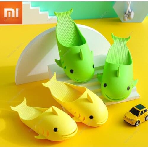 Xiaomi Summer Shark Childrens Slippers Rainbow Shoes for Kids Toddler Baby Outdoor Cartoon Print Cute Flat Heels Beach Sandals