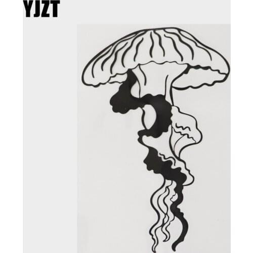 YJZT 11.2CM×16.8CM Personality Marine peach Blossom Lantern Jellyfish Car Sticker Decal Vinyl 18A-0133