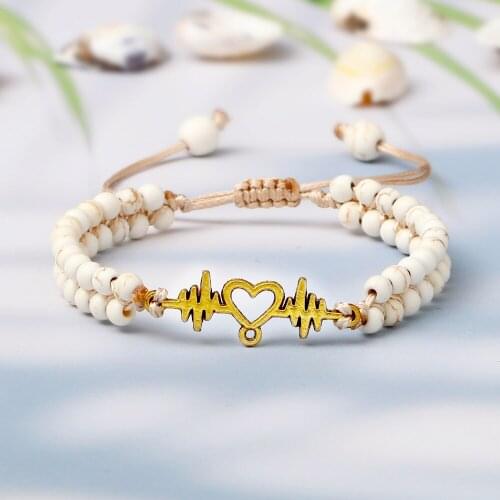 Yellow Line Pine Beads Bracelet Natural Stone Tree Life OM Pendant Handmade Braided Women Fashion Bracelets&Bangles Yoga Jewelry
