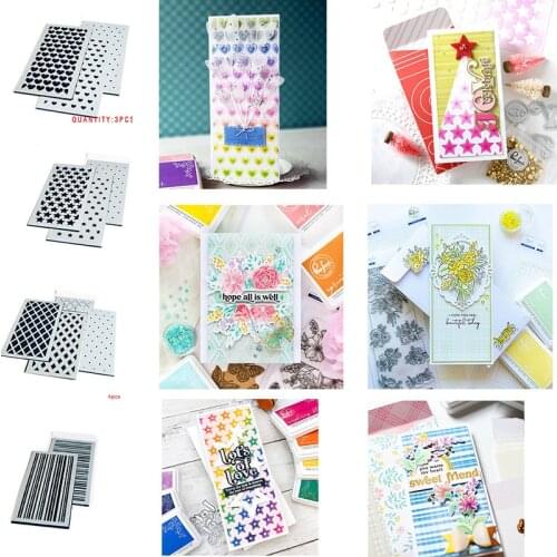 2021 New Arrival Stars Heart Love Diamond Stripe Stencil For Diy Scrapbooking Crafts Photo Template Handmade Decoration Gifts