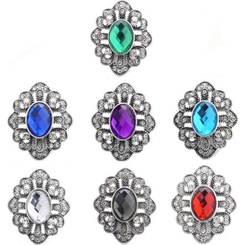 5pcs/lot New Big Vintage 18mm Snap Buttons Flower Metal 18mm Snap Button Jewelry Fit 18mm Snap Bracelet Necklace DIY Jewelry