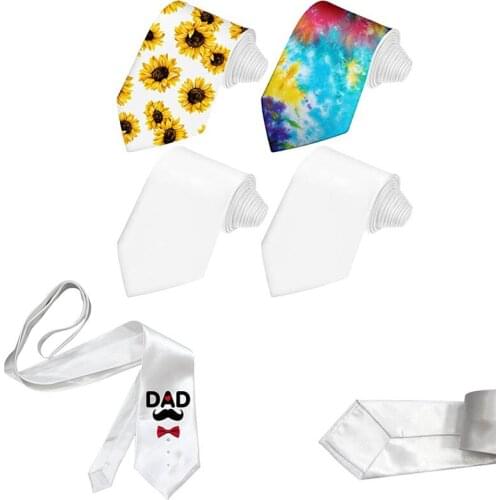 10pcs Sublimation Blank Ties Adults Kids Heat Transfer Printing Crafts Necktie DIY Gift for Weddings Parties