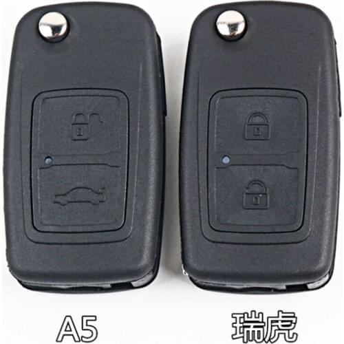 DAKATU Car Remote Key Fob Case Shell For CHERY TIGGO A1 E5 A5 FULWIN COWIN EASTER 2 Buttons Folding Flip key Case With Blade