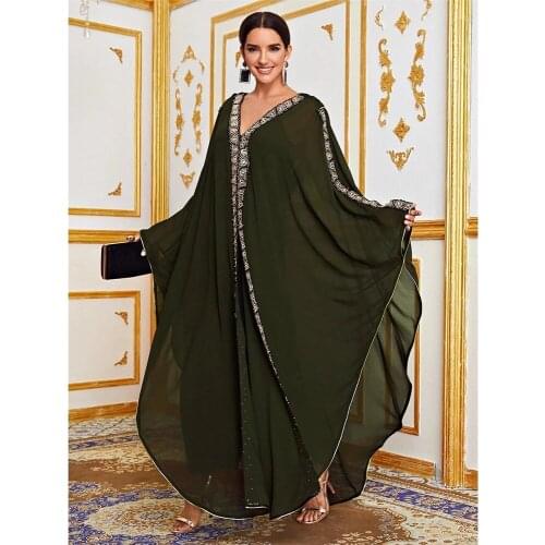 Eid Mubarek Kaftan Abaya Dubai Turkey Hijab Muslim Dress Abayas for Women Caftan Marocain Islamic Clothing Robe Djelaba Femme