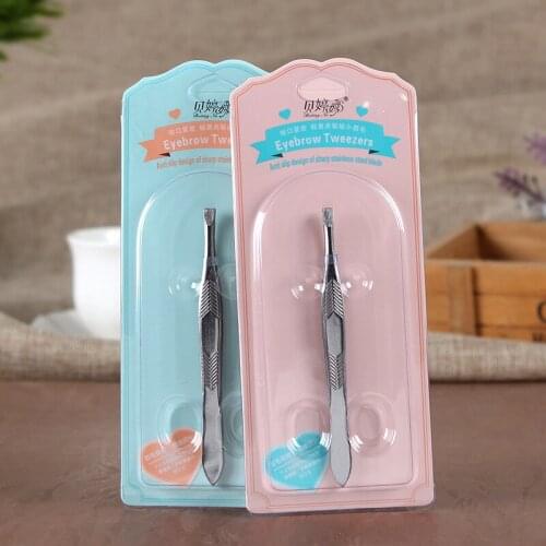 Beauty Makeup Eyebrow Tool Stainless Steel xiu mei jia Plain Top Eyebrow Tweezer