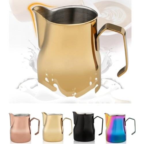 350ml Stainless Steel Frothing Pitcher Pull Flower Cup Espresso Cappuccino Art Pitcher Jug Milk Frothers Mug Coffee Tools