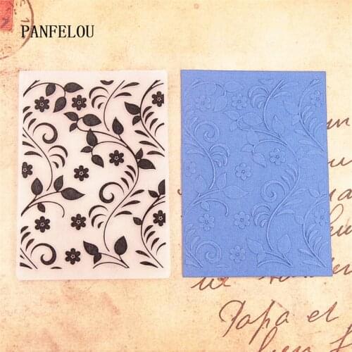 PANFELOU creeper Leaves Embossing folders Plastic For Scrapbooking DIY Template Fondant Cake Photo Album Easter Card Making