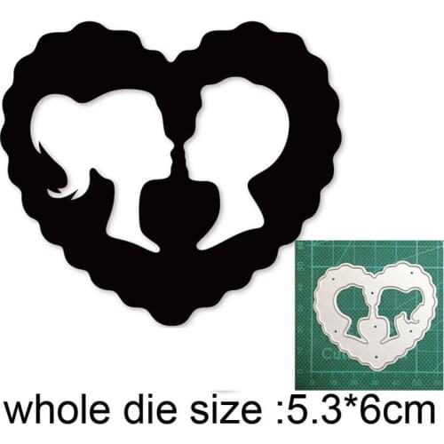 Metal cutting dies cut die mold Couple Lace Heart Frame Decoration Scrapbook paper craft knife mould blade punch stencils dies