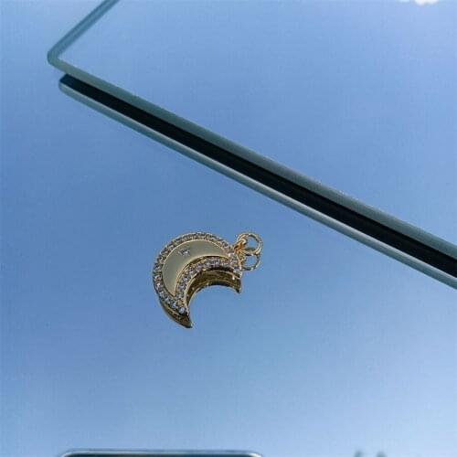 Fashion Zircon Pendant Metal Star Moon Charm DIY Jewelry Accessories Making Necklace and Bracelet