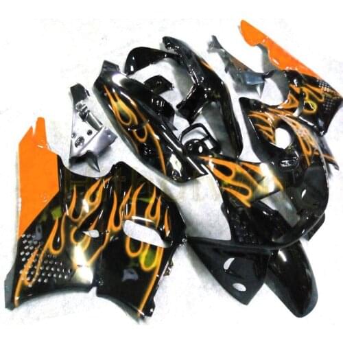 Custom motorcycle cowl for CBR900RR 1994-1997 CBR900 RR 94 95 96 97 ABS Plastic Fairings+Botls+orange flames
