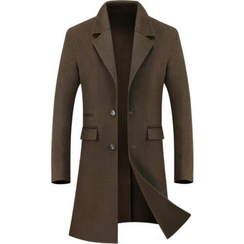 Autumn And Winter Mid-length Woolen Coats Mens Korean Style Slim Plus Size Casual Jackets Mens Tops Mens Woolen Coats S-3XL