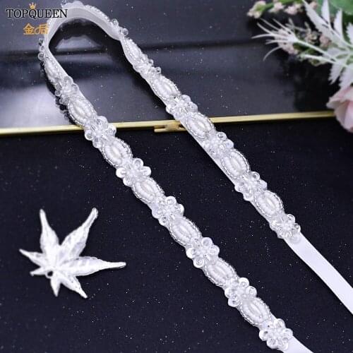 TOPQUEEN S382 Wedding Belts for Bride Women Evening Belt Strass Belt Female Accessories Crystal Sash Belt Elegant Garter Belt