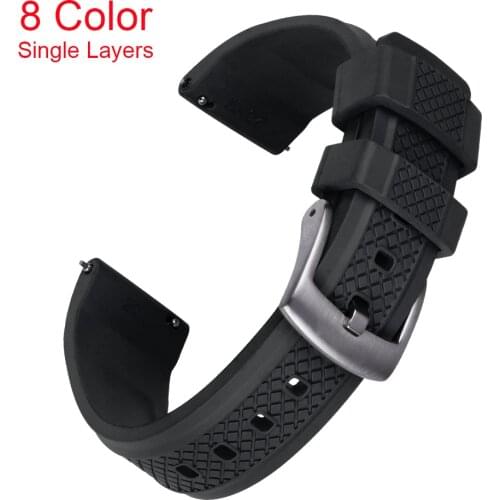 Locking Feature FKM Watch Bands 20mm 22mm Diving Quick Release Rubber Watch Straps For Men Women