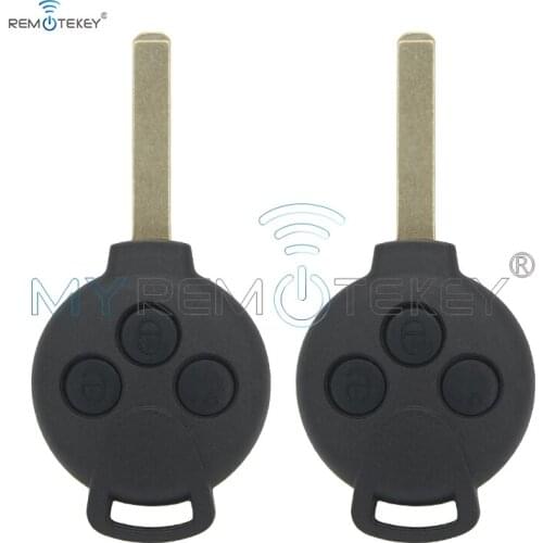Remtekey 2pcs Remote car key fob for Smart Fortwo 2007 2008 2009 2010 2011 2012 2013 3 button 434 mhz 7941 chip remtekey