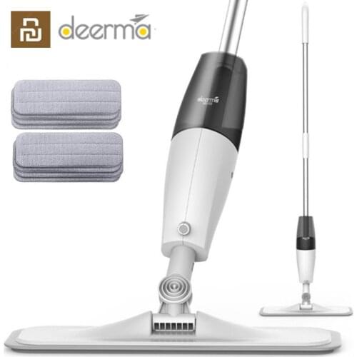 Youpin Deerma Water Spray Mop With Cloth Carbon fiber dust cloth 360 degree rotating rod 1.2m 0.75kg easier for cleaning